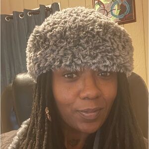 Crocheted fur hat !!! Super warm !!!